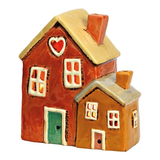 Κεραμικό Σπιτάκι με θήκη για ρεσώ πολύχρωμο, 14x15x8cm