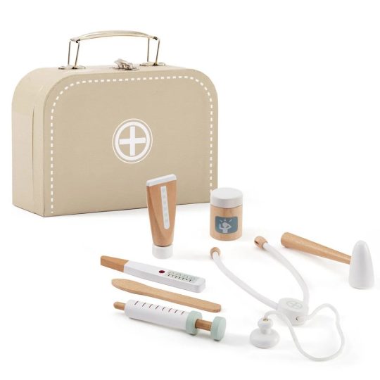 Kids Concept Βαλιτσάκι γιατρού με ξύλινα όργανα (ώχρα)